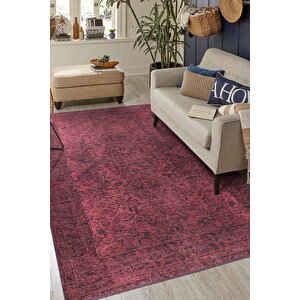 Folk Eskitme Desenli Dokuma Taban Dekoratif Mor Halı (ba 06) 75x230 cm