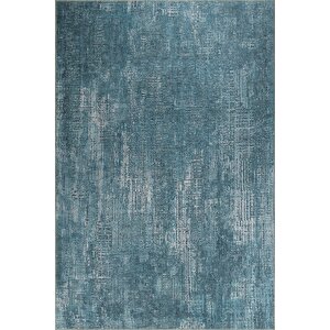 Folk Modern Dokuma Taban Dekoratif Mavi Halı (ba 47) 250x250 cm 