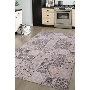 Folk Modern Dokuma Taban Dekoratif Gri Halı (ba 26) 150x150 cm