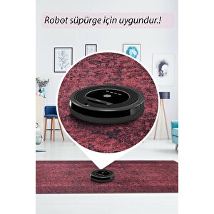 Folk Eskitme Desenli Dokuma Taban Dekoratif Mor Halı (ba 06)