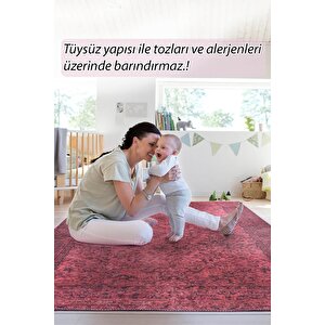 Folk Eskitme Desenli Dokuma Taban Dekoratif Mor Halı (ba 06)