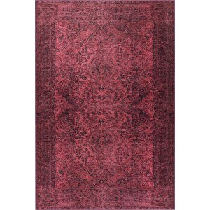 Folk Eskitme Desenli Dokuma Taban Dekoratif Mor Halı (ba 06) 75x300 cm