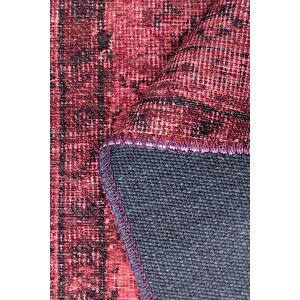 Folk Eskitme Desenli Dokuma Taban Dekoratif Mor Halı (ba 06)