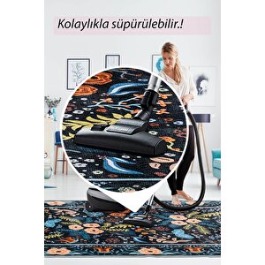 Artloop Fuga Yumuşak Dokulu Çok Renkli Çiçek Desenli Halı Ka 19