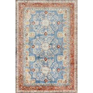 Fuga Yumuşak Dokulu Çok Renkli Vintage Desenli Halı Ka 02 80x150 cm