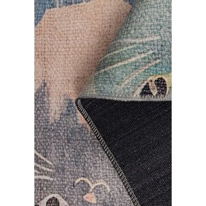 Minor Kedi Desenli Dokuma Taban Dekoratif Çocuk Odası Halısı Al 434