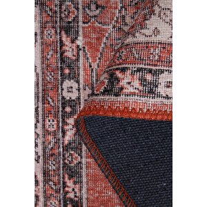Folk Vintage Desenli Dokuma Taban Dekoratif Kırmızı Halı (ba 42)