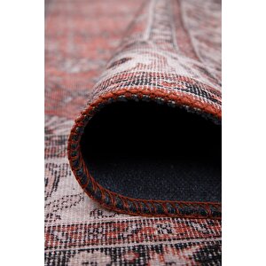 Folk Vintage Desenli Dokuma Taban Dekoratif Kırmızı Halı (ba 42)