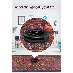 Artloop Fuga Yumuşak Dokulu Bordo Etnik Desenli Halı Ka 44