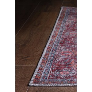 Blues Şönil Vintage Desenli Dokuma Taban Dekoratif Rustik Salon, Mutfak Halısı (al 93)