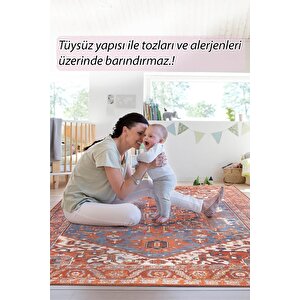 Folk Vintage Desenli Dokuma Taban Dekoratif Renkli Halı (ba 20)