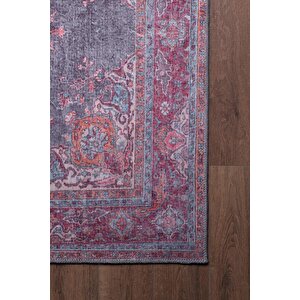 Blues Şönil Vintage Desenli Dokuma Taban Dekoratif Rustik Salon, Mutfak Halısı (al 93) 230x230 cm
