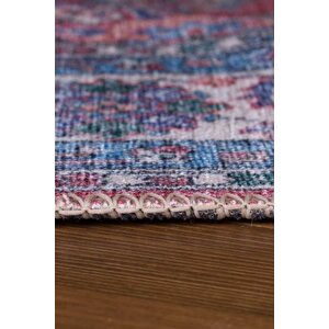 Blues Şönil Vintage Desenli Dokuma Taban Dekoratif Rustik Salon, Mutfak Halısı (al 84)