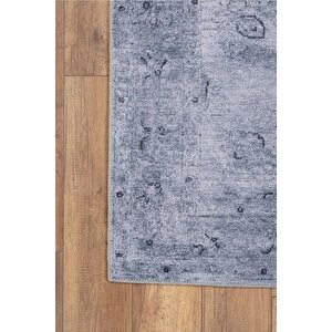 Eskitme Desenli Halı, Dokuma Taban Dekoratif Şönil Gri Halı Dorian Al 166 210x310 cm