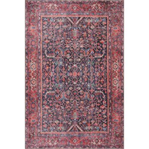 Vintage Eskitme Desenli Halı, Dokuma Taban Dekoratif Şönil Kırmızı Halı Blues Al 354 300x400 cm