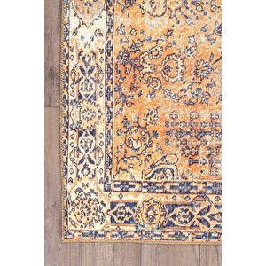 Modern Salon Halısı, Dokuma Taban Dekoratif Şönil Turuncu Halı Fusion Al 275 75x150 cm