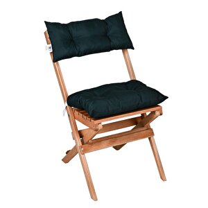 Bysay Puf Mi̇nderli̇ Ahşap Katlanabi̇li̇r  Bahçe Mutfak Balkon Teras Sandalyesi̇ (naturel-yeşi̇l) Yeşil