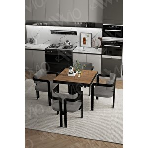 Bendis Bohem Ayak Tokyo Demonte Sandalye 80x80 Yemek Masası Mutfak Masası 4 Kişilik