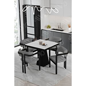 Bendis Bohem Ayak Tokyo Demonte Sandalye 80x80 Yemek Masası Mutfak Masası 4 Kişilik Beyaz