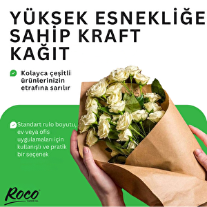 Kraft Rulo Ambalaj Kağıdı, Çeyiz, Hediye Paketleme, Çiçek Buket, Diy Kağıdı, 80 Gr - 50cm X 50m