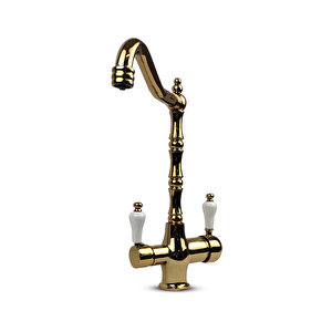 Su Aritma Ci̇hazi İçi̇n 3 Yollu Rusti̇k Gold Musluk