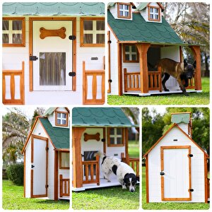 Mandu Isıtıcılı Ultra Lüks Ahşap Köpek Kulübesi (evi)