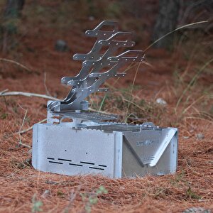 ® Grillfish™ Katlanır Özel Kutulu 2mm Galvaniz Çelik Balık Izgaralı Mangal & Ateş Çukuru