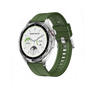 Schitec Watch Gt4 Amoled Ekran Android İos Harmonyos Uyumlu 3 Kordonlu Akıllı Saat Yeşil