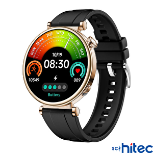 Schitec Rw-43 Gerçek Amoled Ekran Android İos Harmonyos Uyumlu 3 Kordonlu Bileklik Hediyeli Akıllı Saat Gold
