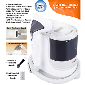 Xv12 Pro Max 1700w Buharlı Koltuk Ve Halı Yıkama Makinesi -Buharlı Temizleyici