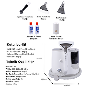 Yui Xv12 Pro Max 1700w Buharlı Koltuk Ve Halı Yıkama Makinesi -Buharlı Temizleyici