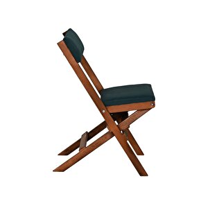 Bysay Ahşap Döşeme Mi̇nderli̇ Katlanir  Bahçe Mutfak Balkon Teras Sandalyesi̇ (cevi̇z-yeşi̇l) Yeşil
