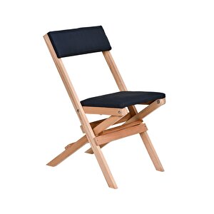 Bysay Ahşap Döşeme Mi̇nderli̇ Katlanir  Bahçe Mutfak Balkon Teras Sandalyesi̇ (naturel-antrasi̇t) Antrasit
