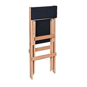 Bysay Ahşap Döşeme Mi̇nderli̇ Katlanir  Bahçe Mutfak Balkon Teras Sandalyesi̇ (naturel-antrasi̇t) Antrasit