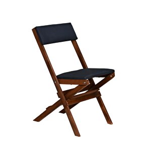 Bysay Ahşap Döşeme Mi̇nderli̇ Katlanir  Bahçe Mutfak Balkon Teras Sandalyesi̇ (cevi̇z-antrasi̇t) Antrasit