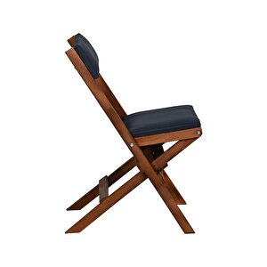 Bysay Ahşap Döşeme Mi̇nderli̇ Katlanir  Bahçe Mutfak Balkon Teras Sandalyesi̇ (cevi̇z-antrasi̇t) Antrasit