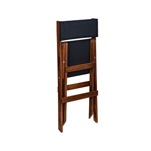 Bysay Ahşap Döşeme Mi̇nderli̇ Katlanir  Bahçe Mutfak Balkon Teras Sandalyesi̇ (cevi̇z-antrasi̇t) Antrasit