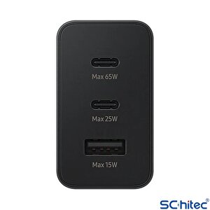 Schitec 65w 2xpd+usba Ev Tipi Şarj Aleti 3 Çıkışlı Type-c To Type-c Kablolu Set Sr66