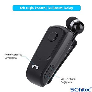 Schitec Yk24 Pro Makaralı Kablosuz Kulaklık Bluetooth 5.3 Siyah