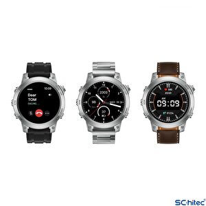 Schitec Rw46 Amoled Ekran Android İos Harmonyos Uyumlu 3 Kordonlu Akıllı Saat Gümüş