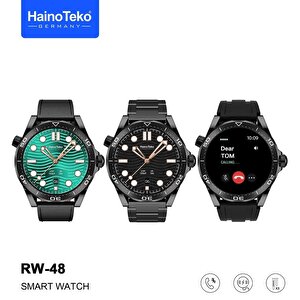 Haino Teko Rw48 Amoled Ekran Android İos Harmonyos Uyumlu 3 Kordonlu Akıllı Saat Siyah