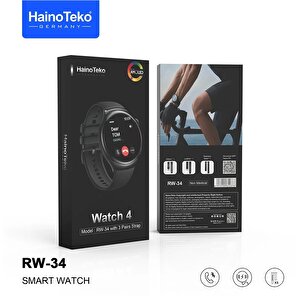 Haino Teko Rw34 Watch 4 Amoled Ekran Android İos Harmonyos Uyumlu Akıllı Saat Siyah