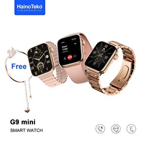 G9 Mini Amoled Ekran Akıllı Saat Bileklik Hediyeli Gold Rose