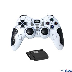 Schitec 7in1 Pc/ps2/ps2/ps3/pc360/tv/tvbox/android Cihazlar Ile Uyumlu Kablosuz Gamepad Beyaz