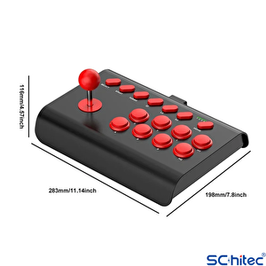 Schitec Bsp-y02 Joystick Switch/ps3/ps4/pc/android/i̇os Mf/tv Retro Oyun Konsolu Joystiği Siyah