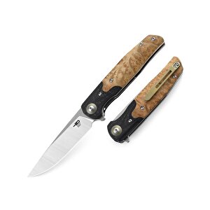 Bestech Ascot Bg19d Ara Katman, Karbon Fiber Ve G10+ Lightburl Ahşap Saplı 3,82'' 14c28n Çakı