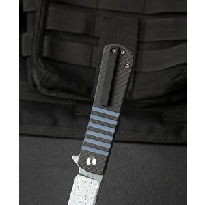 Bestech Titan Bl05a Karbon Fiber Ve G10 Saplı Ara Katman Damascus Çakı
