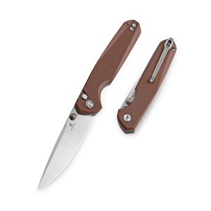 Bestechman Velix Bmk07b: 3.315" 14c28n Çelik Çakı, G10 Sap, Düğme Kilidi, Flipper