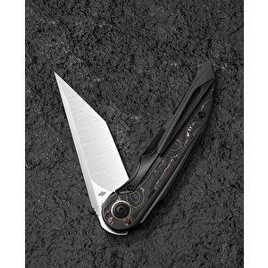 Bestech Blind Fury Bt2303b Siyah Bronz Titanyum Bakır Karbon Fiber Kakma Sap Stonewash+saten M390 Çelik Çakı