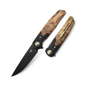 Bestech Ascot Bg19e Karbon Fiber Ve G10+ Lightburl Ahşap Saplı Ara Katman 3,82'' 14c28n Çakı